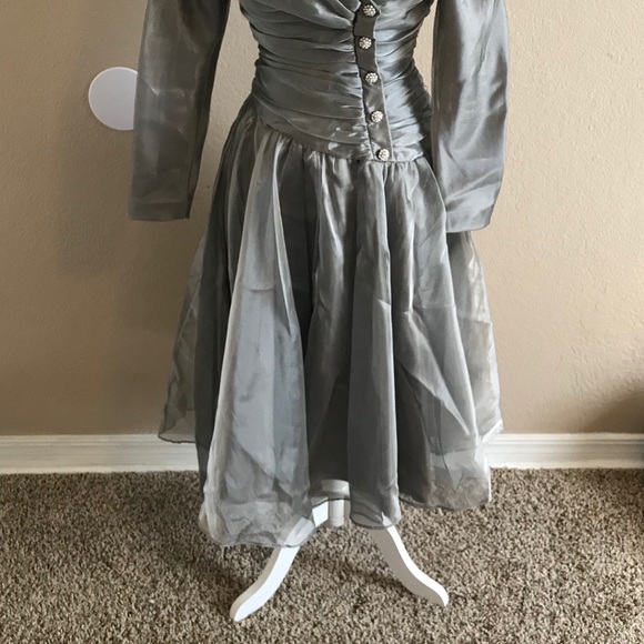 Watters and Watters Silver Formal Dress - Picture 2 of 10